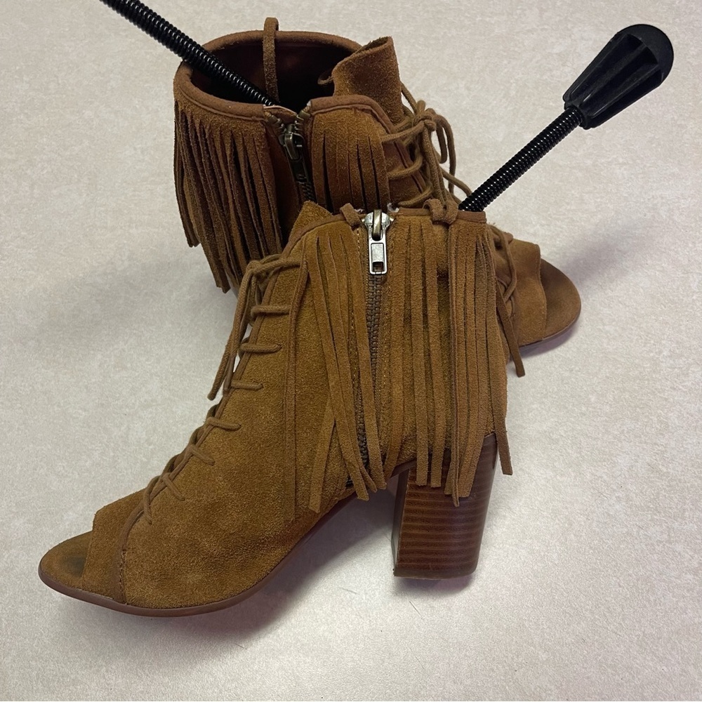 Steve Madden Fringe Ankle Boot Open Toe Fringe Bo… - image 5